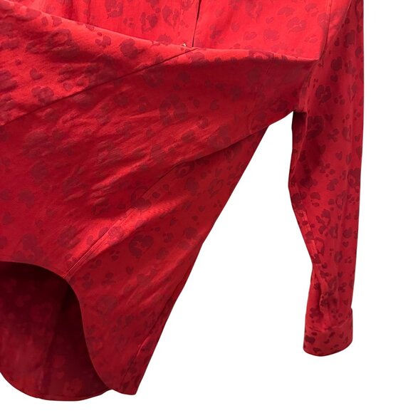 Chicos Red Heart Pattern Button-Up Shirt Size Medium Shirt - Picture 8 of 12